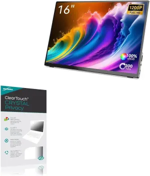 BoxWave Screen Protector Compatible with Minix SF16 Portable Monitor (16 in) - ClearTouch Crystal Privacy (2-Pack), Privacy Screen Protector Flexible Film Clear