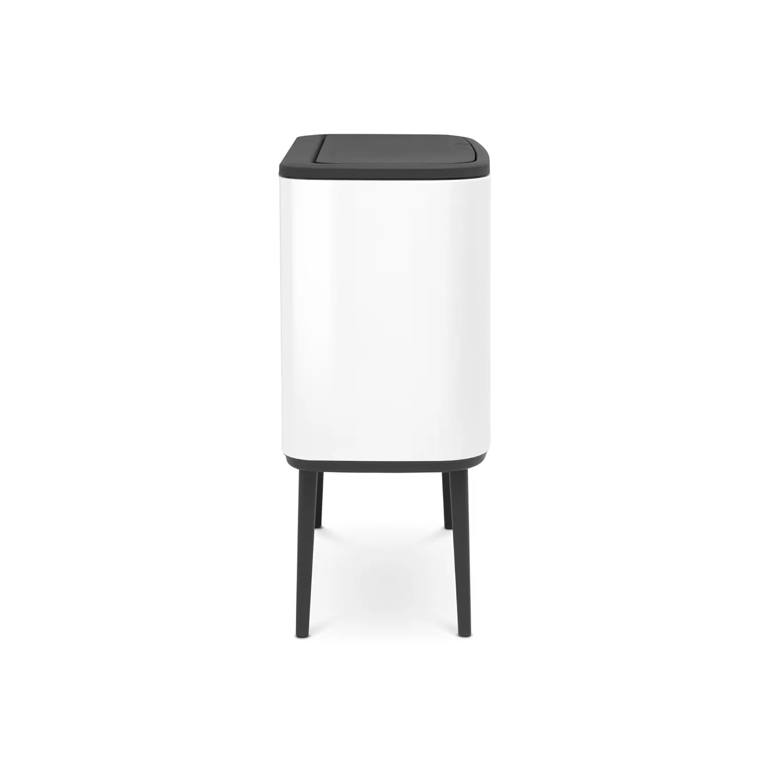 Brabantia Bo Trash Can - 1 x 9.5 Gal Inner Bucket (White) Waste/Recycling Garbage Can, Removable Compartment   Free Bags