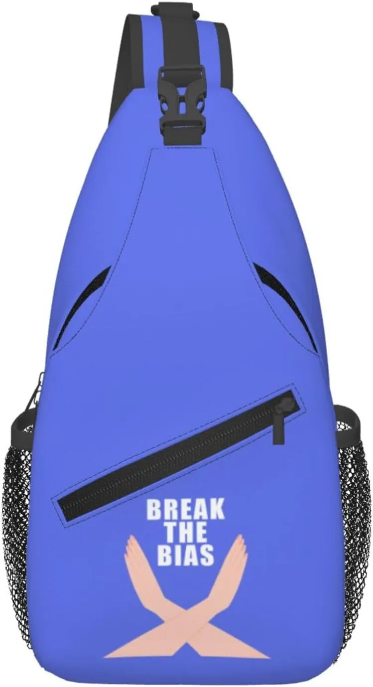 Break The Bias Crossbody Bags For Women Men Chest Backpack Gym Shoulder Bag Travel Outdoor Sports Casual Crossbody Bags