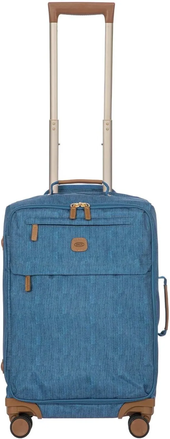 Bric's X Travel - Carry-On Luggage Bag with Spinner Wheels - 21 Inch - Luxury Luggage Bag - Jeans