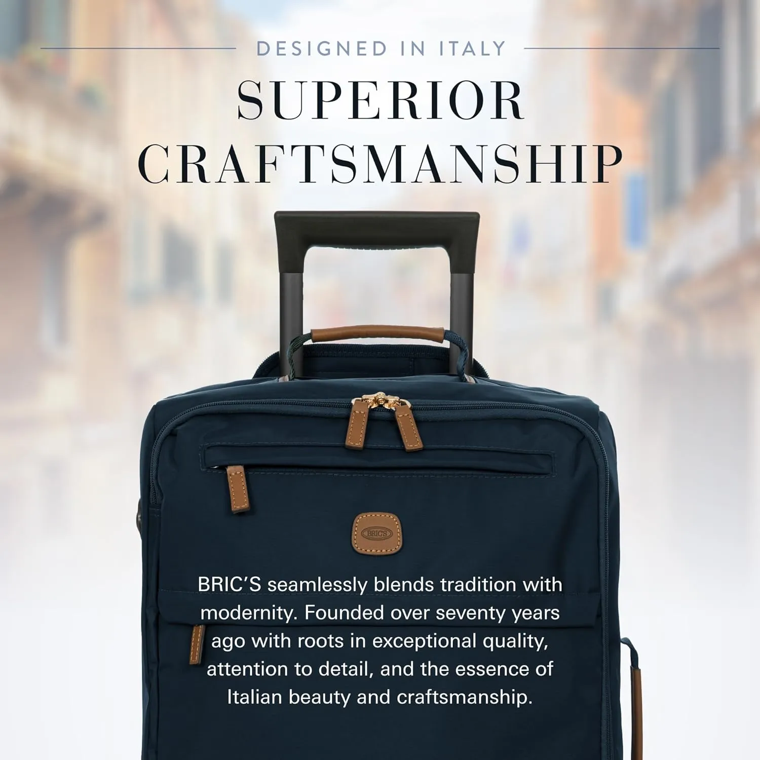 Bric's X Travel - Carry-On Luggage Bag with Spinner Wheels - 21 Inch - Luxury Luggage Bag - Navy