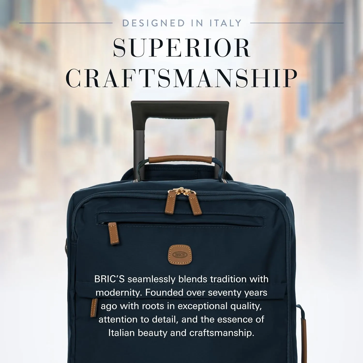 Bric's X Travel - Carry-On Luggage Bag with Spinner Wheels - 21 Inch - Luxury Luggage Bag - Navy