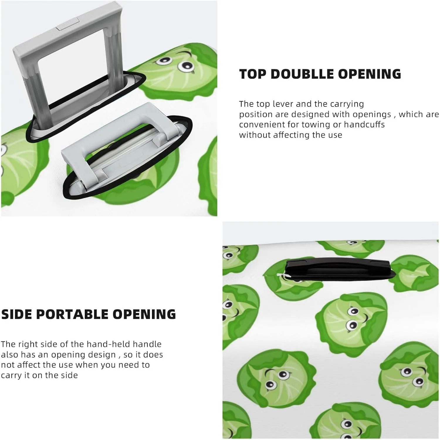 bright cabbage cute eyes funny Travel Luggage Covers - Elasticity Suitcase Covers Protector for Luggage 18-32 Inch