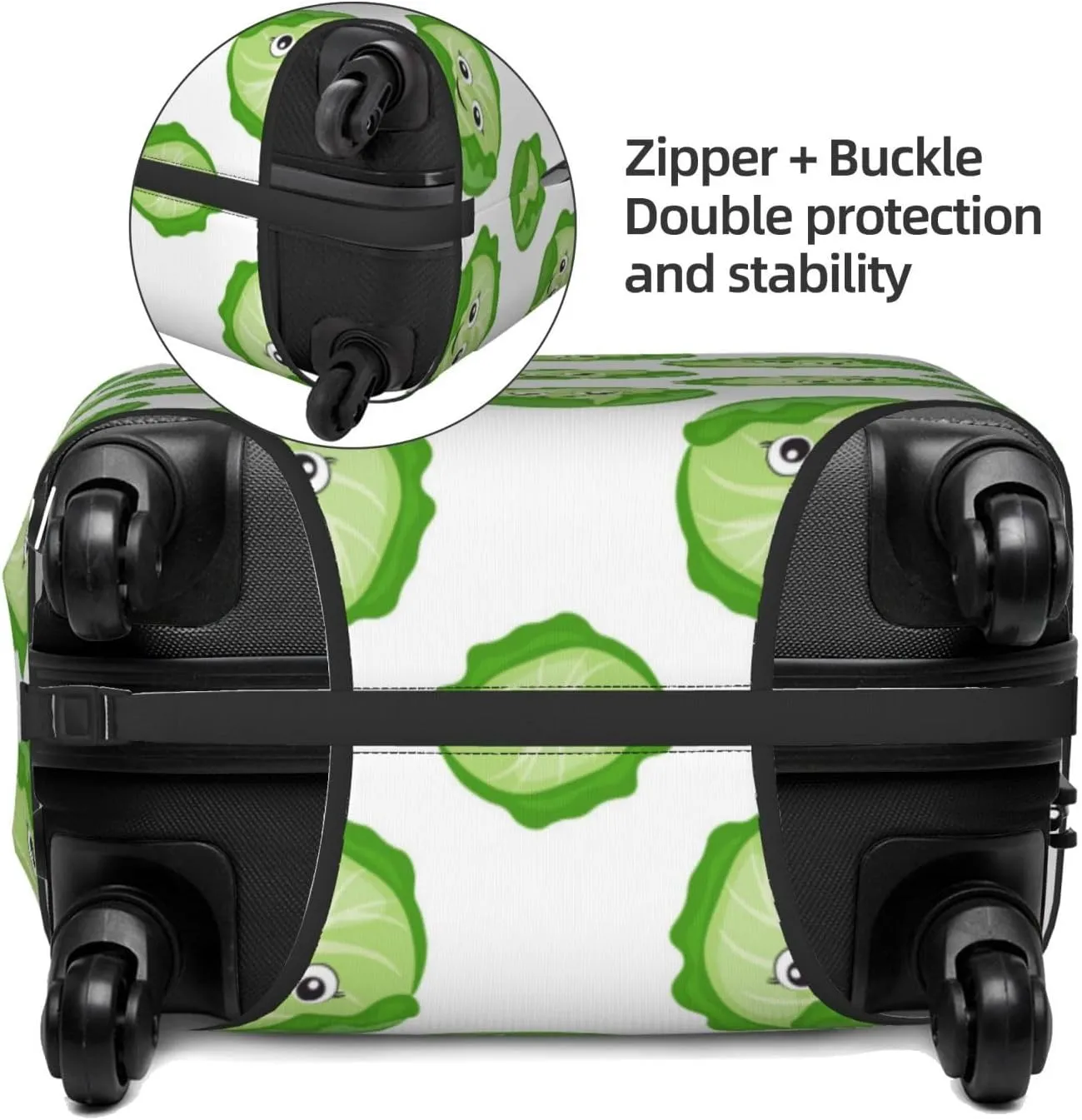 bright cabbage cute eyes funny Travel Luggage Covers - Elasticity Suitcase Covers Protector for Luggage 18-32 Inch