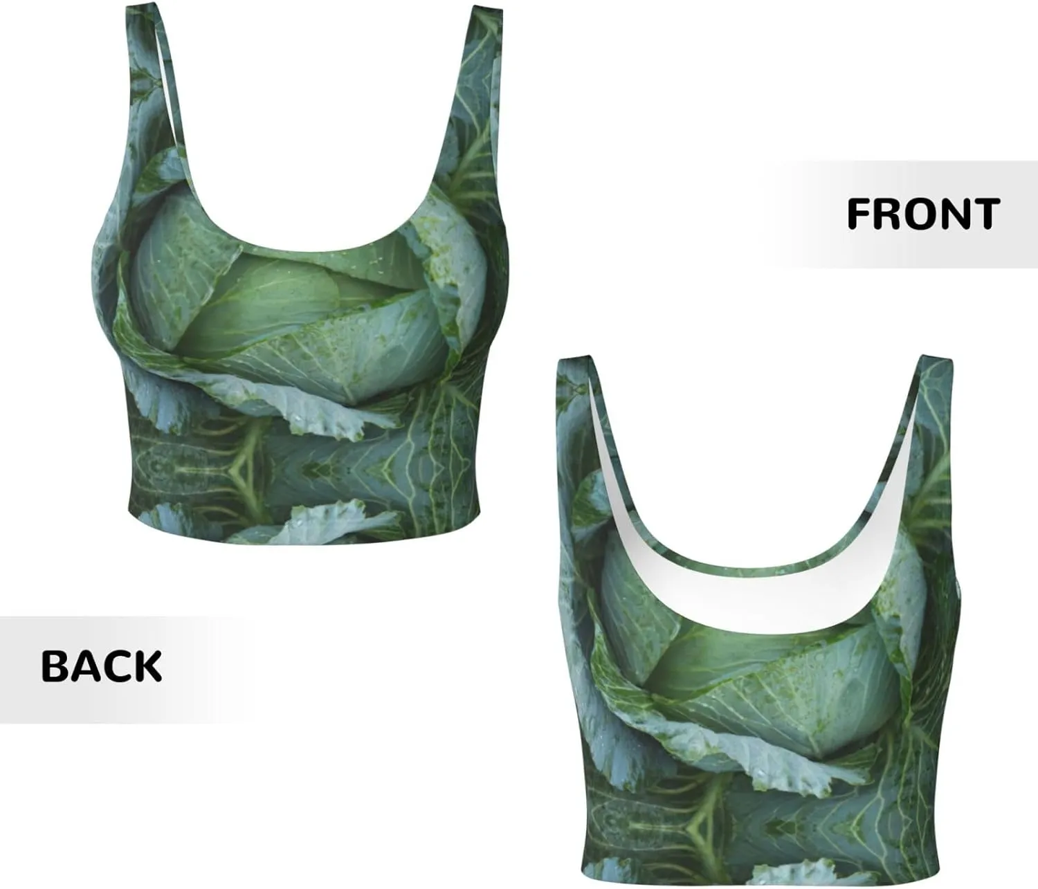Bright Cabbage Print Womens Utility Vests Sports Vest Yoga Workout for Women Lightweight Summer
