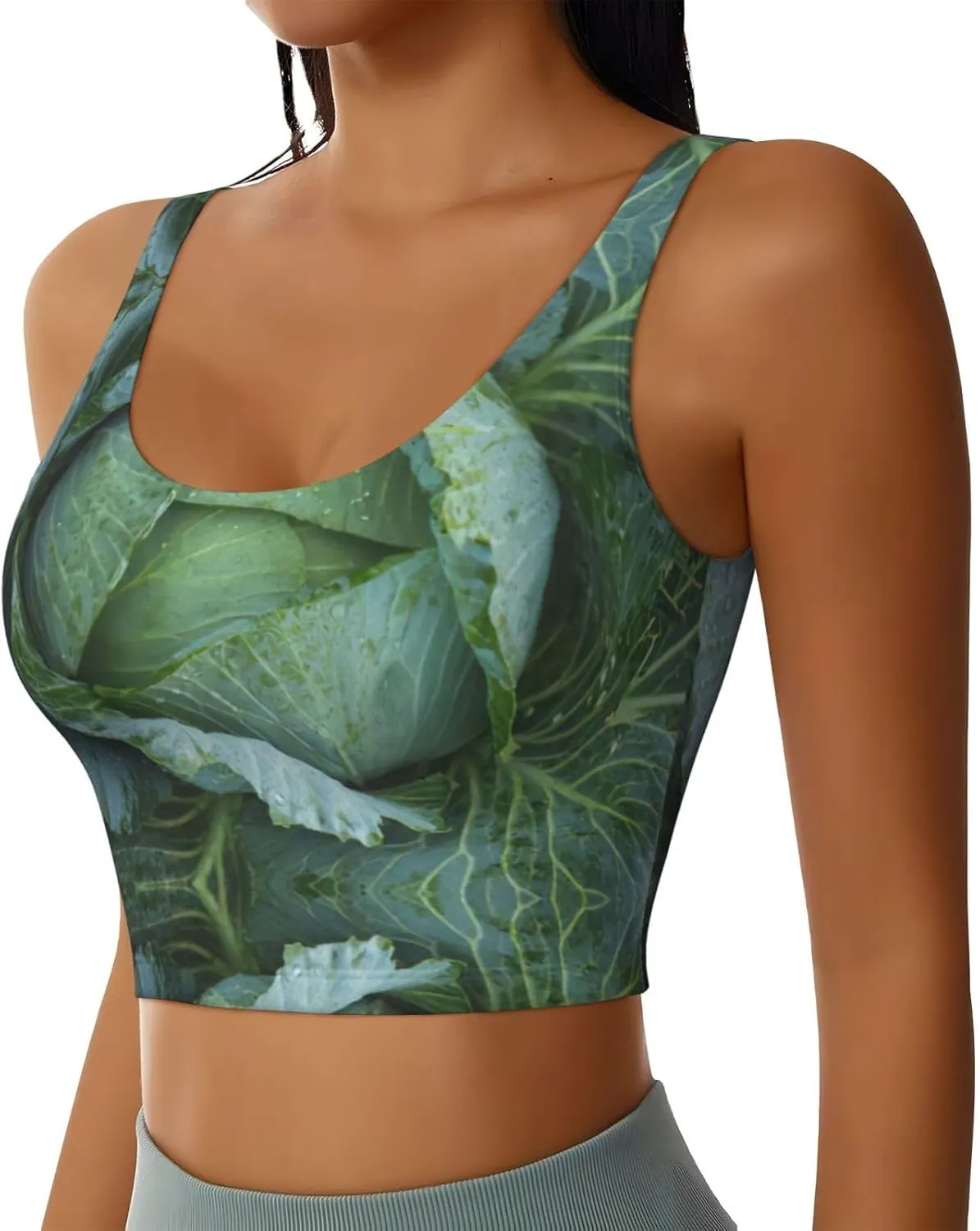 Bright Cabbage Print Womens Utility Vests Sports Vest Yoga Workout for Women Lightweight Summer