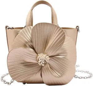 Bucket Bag for Women, French Petal Flower Handbag Creative Crossbody Bag Purse Large shoulder Handbag for Work Travel
