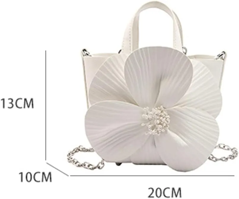 Bucket Bag for Women, French Petal Flower Handbag Creative Crossbody Bag Purse Large shoulder Handbag for Work Travel