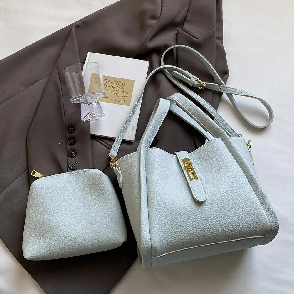 Bucket Bag for Women Leather Bucket Bags Trendy Bucket Purse Vintage Shoulder Bag Women's Tote Bags Handbags with Small Purse