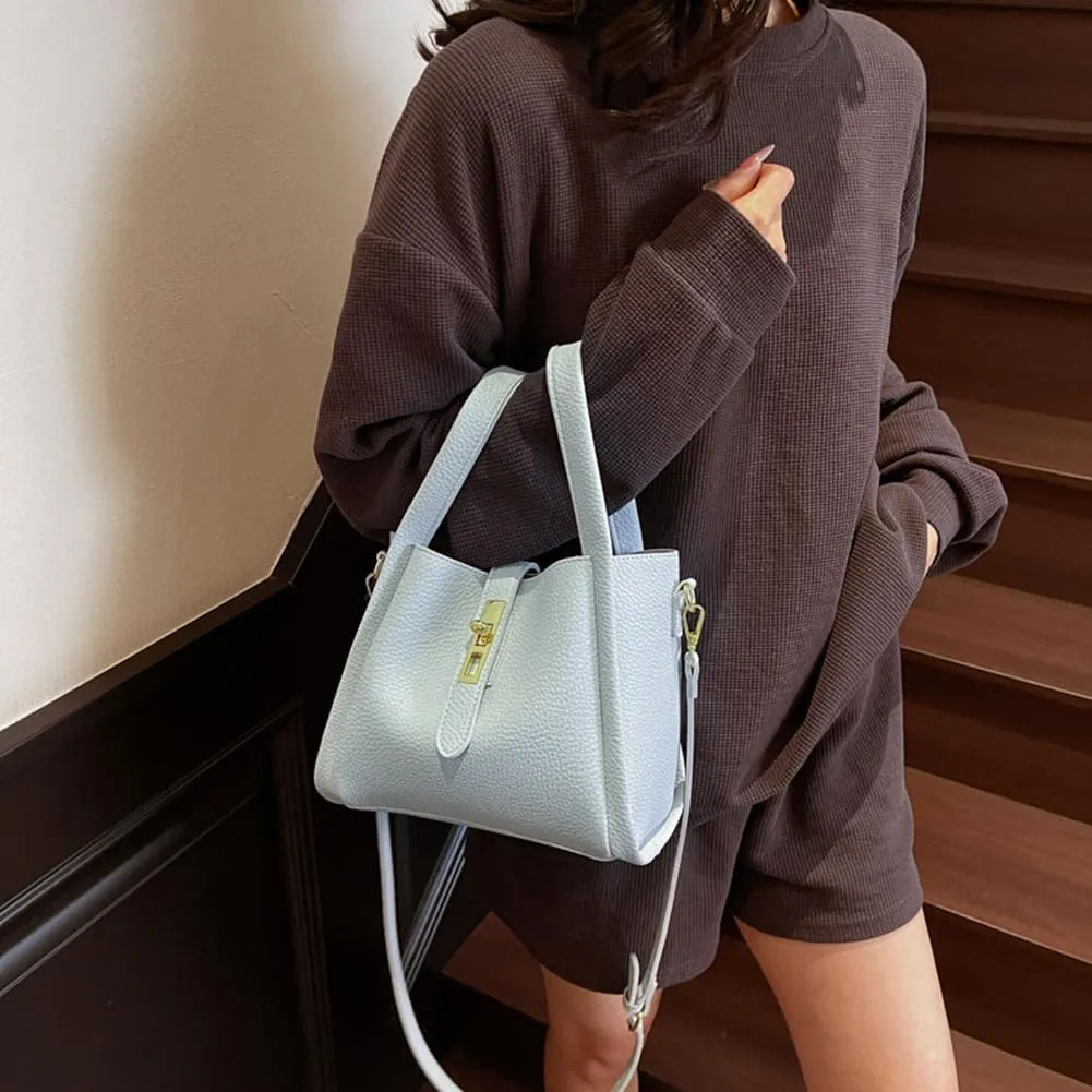 Bucket Bag for Women Leather Bucket Bags Trendy Bucket Purse Vintage Shoulder Bag Women's Tote Bags Handbags with Small Purse