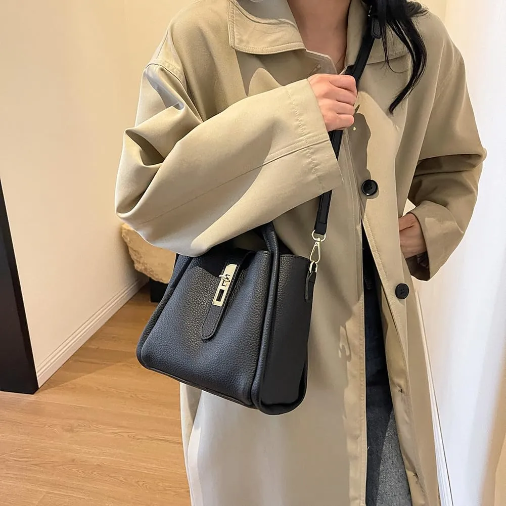 Bucket Bag for Women Leather Bucket Bags Trendy Bucket Purse Vintage Shoulder Bag Women's Tote Bags Handbags with Small Purse