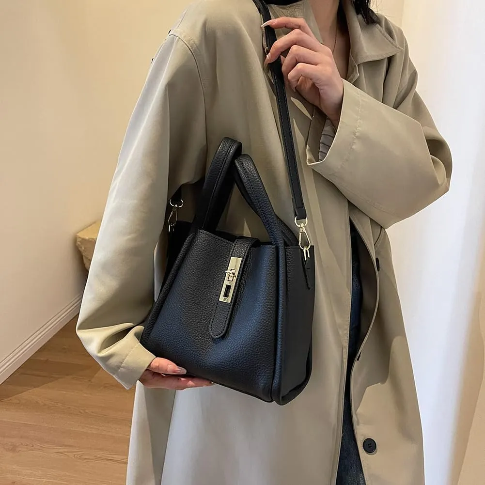 Bucket Bag for Women Leather Bucket Bags Trendy Bucket Purse Vintage Shoulder Bag Women's Tote Bags Handbags with Small Purse