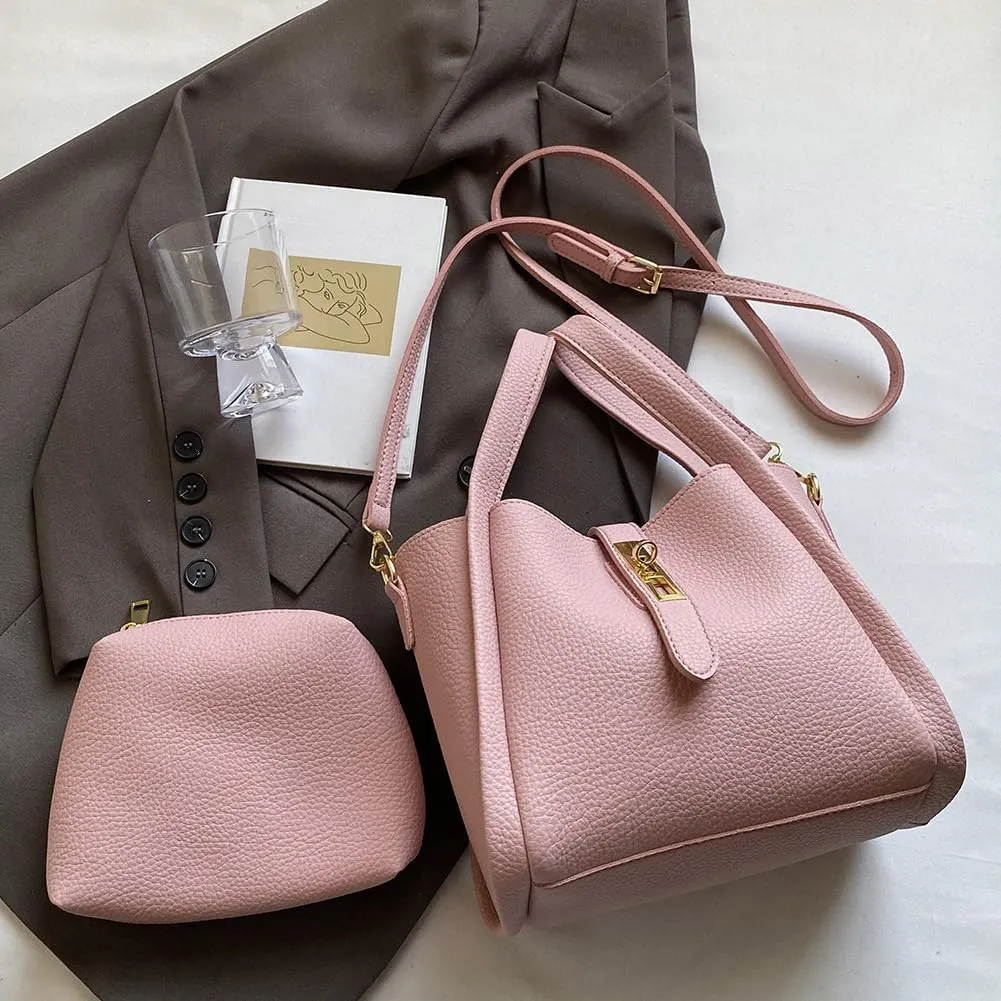 Bucket Bag for Women Leather Bucket Bags Trendy Bucket Purse Vintage Shoulder Bag Women's Tote Bags Handbags with Small Purse