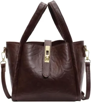Bucket Bag for Women, Vegan Leather Bucket Bag Trendy Vintage Bucket Bag Leather Purse with Adjustable Shoulder Strap