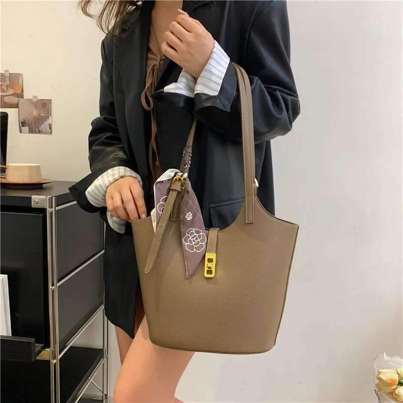 Bucket Bag For Women Vintage Bucket Purse Vegan Leather Tote Bag Shoulder Handbag
