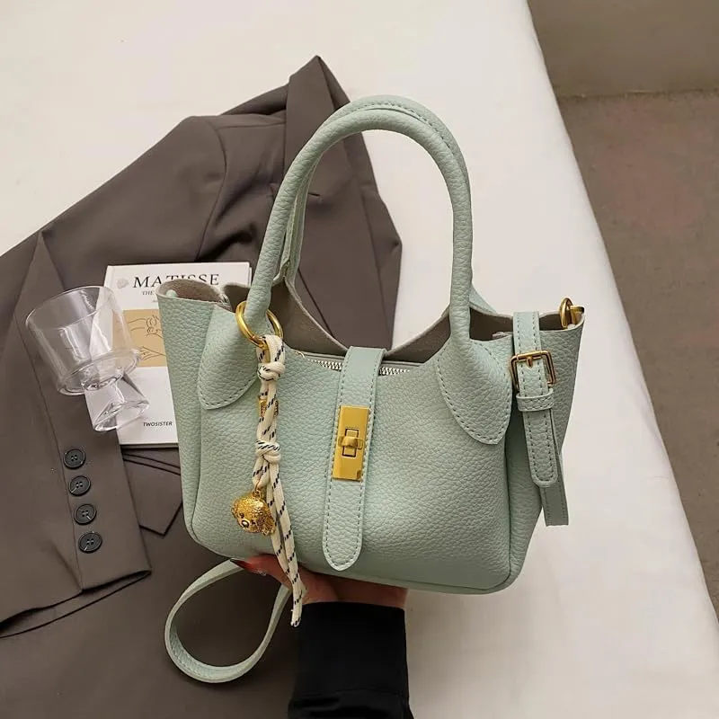 Bucket Bags for Women Crossbody Top Handle Bag Elegant Hobo Handbag Tote Purse Faux Leather Shoulder Bag with Zipper