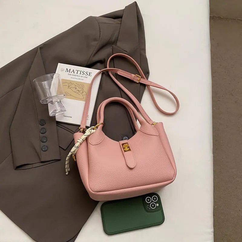 Bucket Bags for Women Crossbody Top Handle Bag Elegant Hobo Handbag Tote Purse Faux Leather Shoulder Bag with Zipper