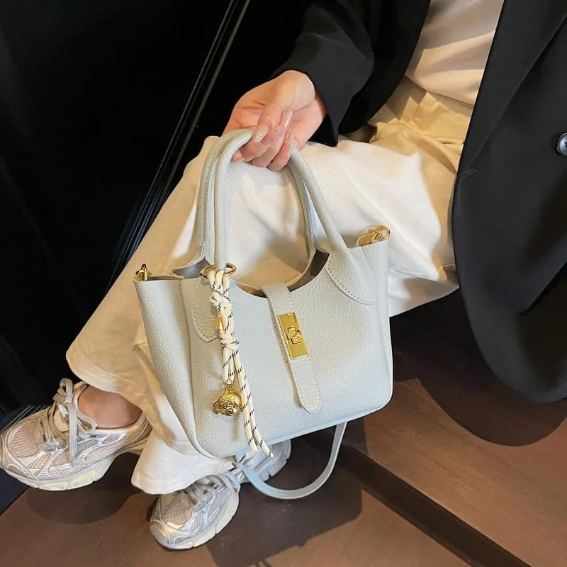 Bucket Bags for Women Crossbody Top Handle Bag Elegant Hobo Handbag Tote Purse Faux Leather Shoulder Bag with Zipper