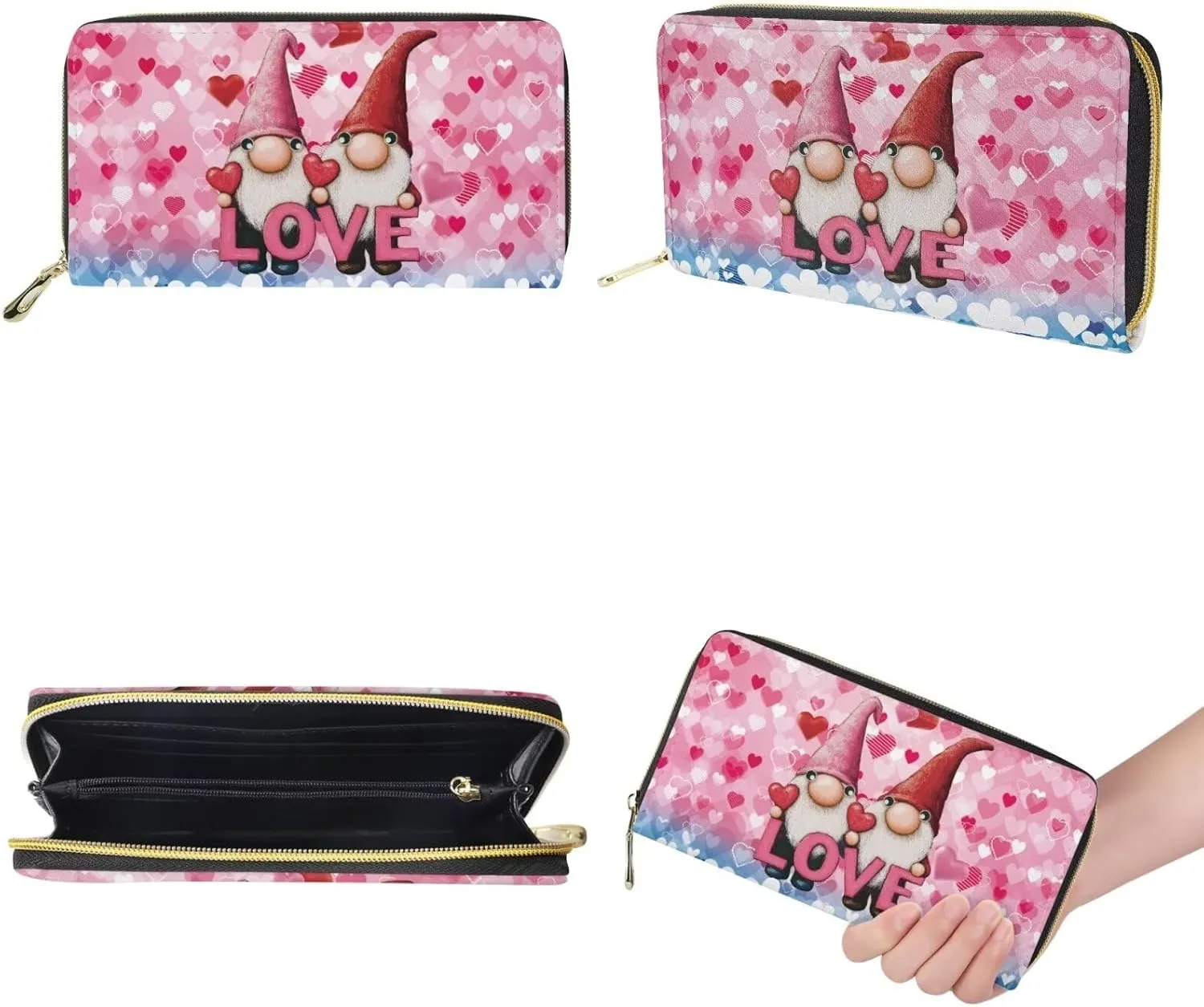 Bucket Bags for Women Long Wallet 2 Pcs Valentine's Day Shoulder Bag Set