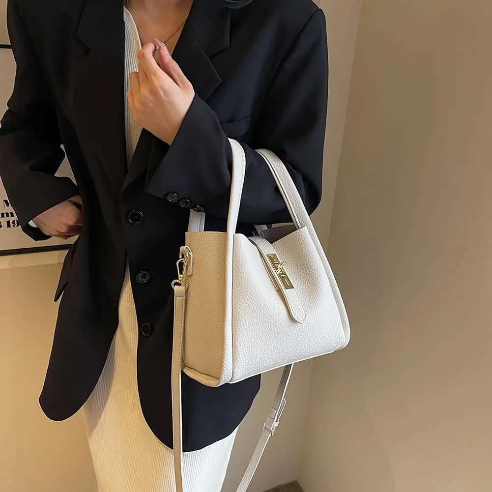 Bucket Bags for Women Trendy Shoulder Purse Satchel Handbag Pu Leather Bucket Tote Purse Top-handle Bag Fall Purse