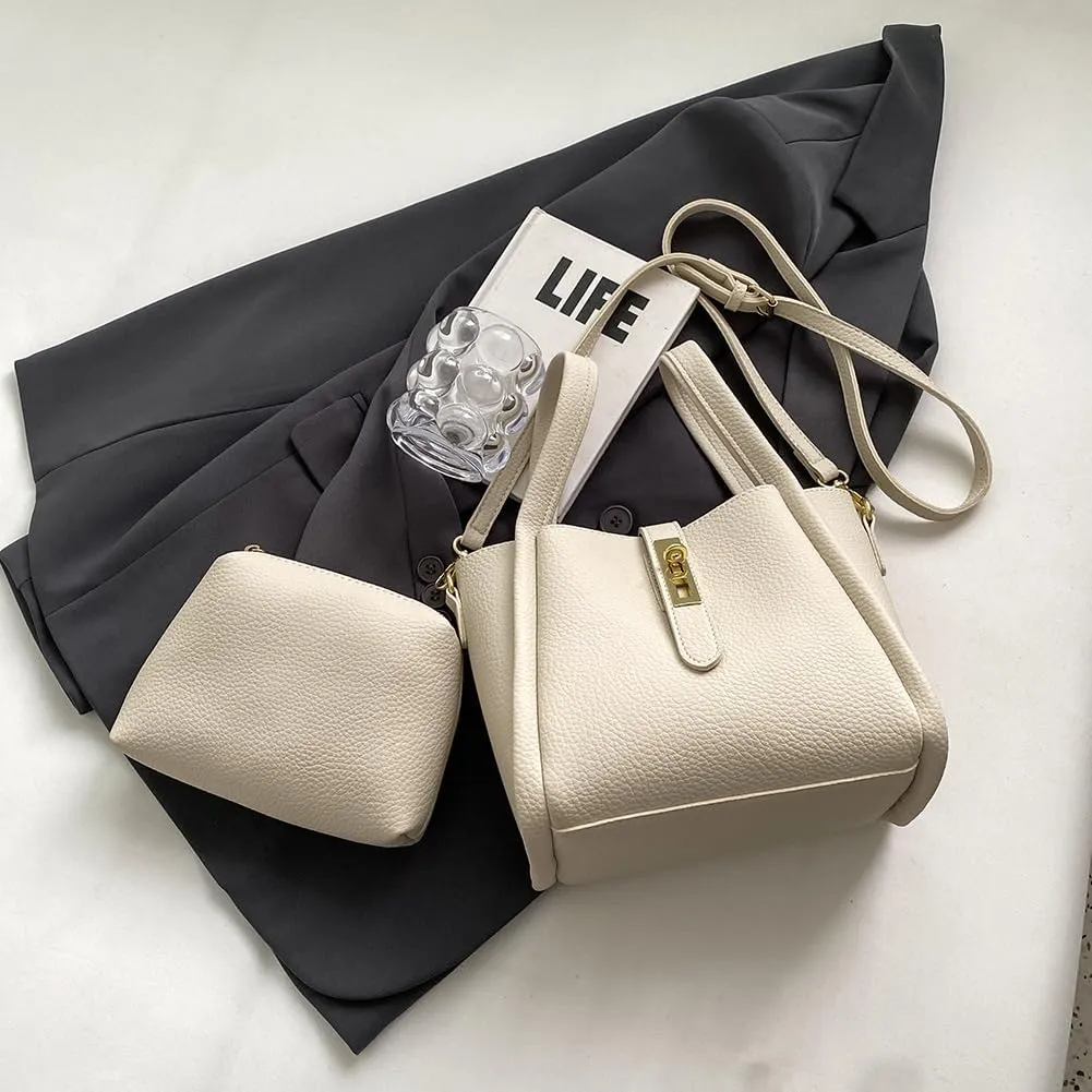 Bucket Bags for Women Trendy Shoulder Purse Satchel Handbag Pu Leather Bucket Tote Purse Top-handle Bag Fall Purse