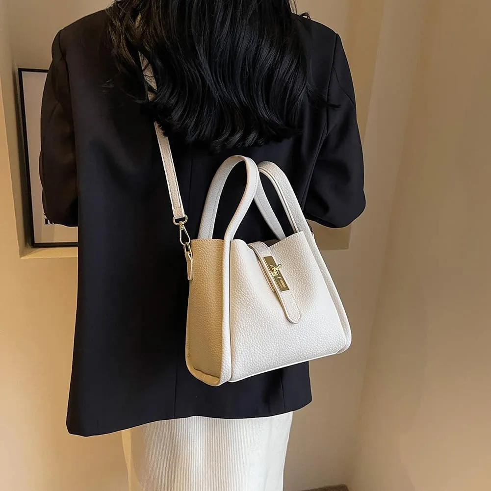 Bucket Bags for Women Trendy Shoulder Purse Satchel Handbag Pu Leather Bucket Tote Purse Top-handle Bag Fall Purse