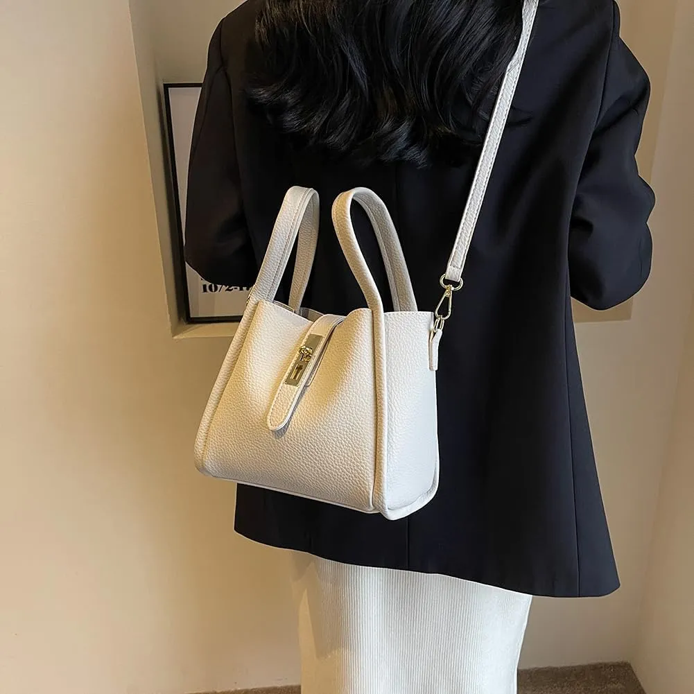 Bucket Bags for Women Trendy Shoulder Purse Satchel Handbag Pu Leather Bucket Tote Purse Top-handle Bag Fall Purse
