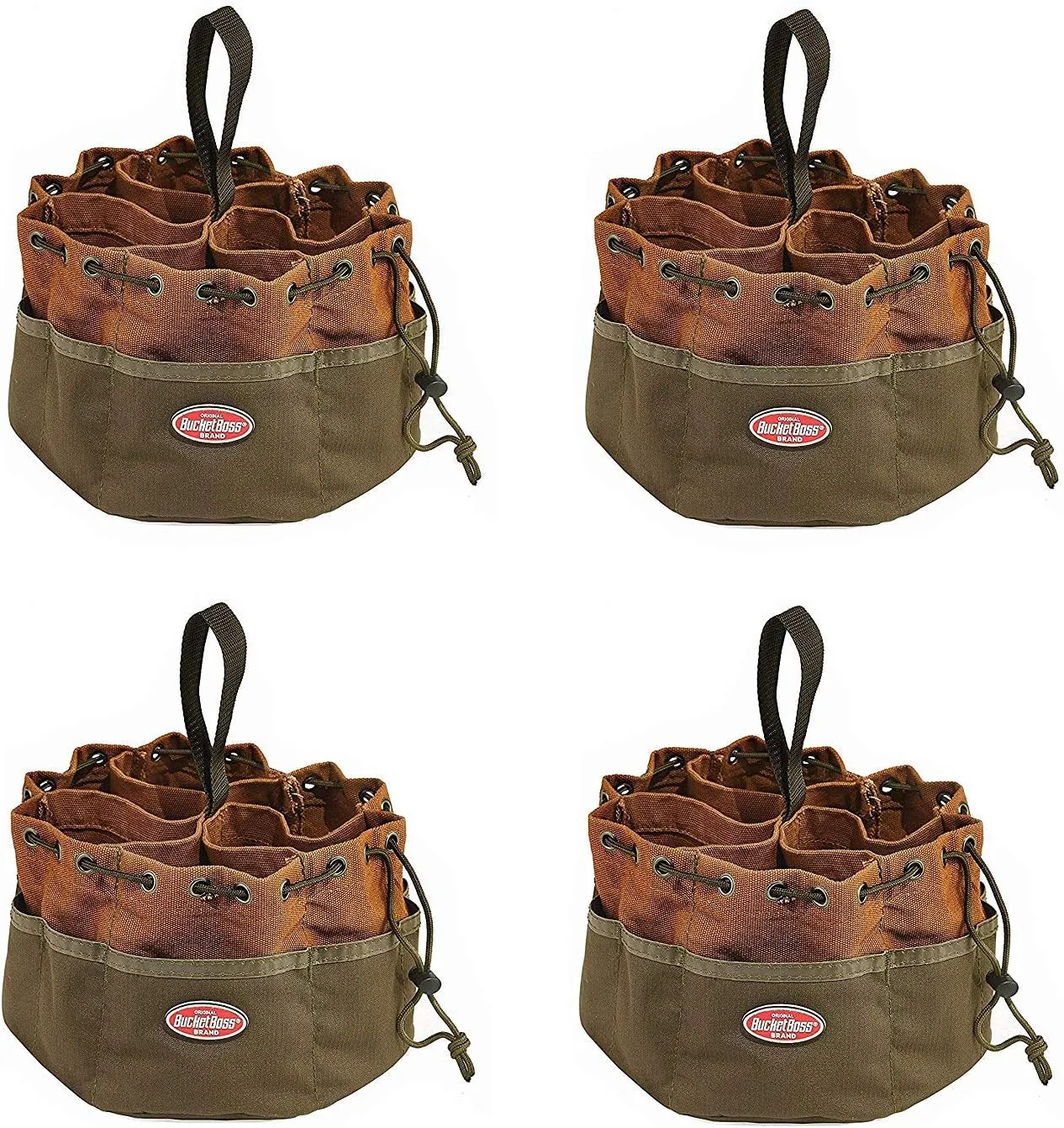 Bucket Boss Parachute Bag Small Parts Bag in Brown, 25001 (Pack of 4)