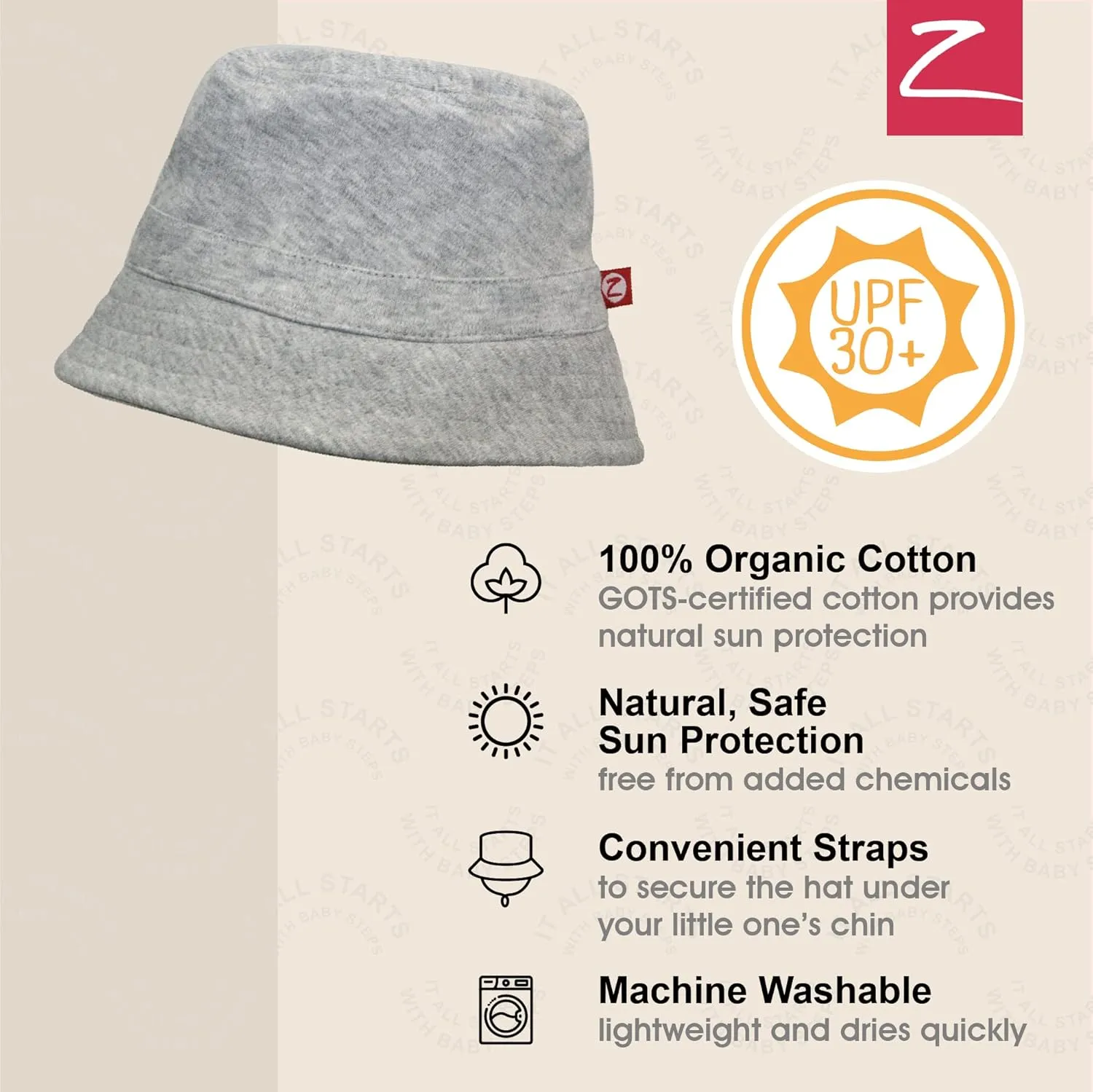 Bucket Sun Hat - Heather Gray