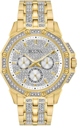 Bulova Men's Crystal Octava Chronograph Quartz Watch, Pave Crystal Dial