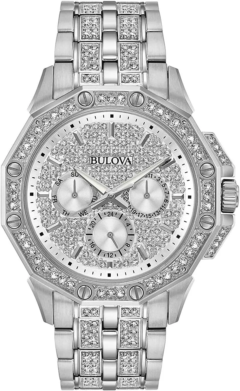 Bulova Men's Crystal Octava Chronograph Quartz Watch, Pave Crystal Dial