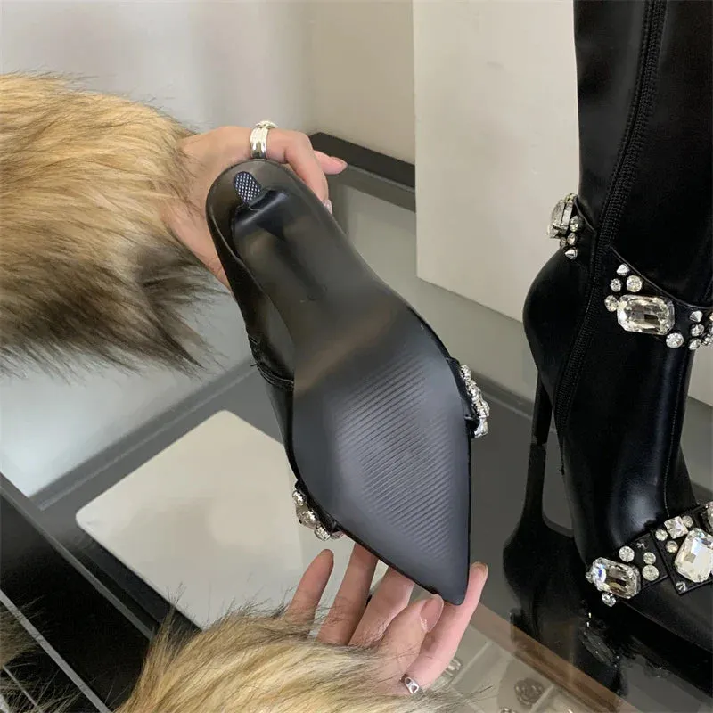 Camella Rhinestone Embellished Boots