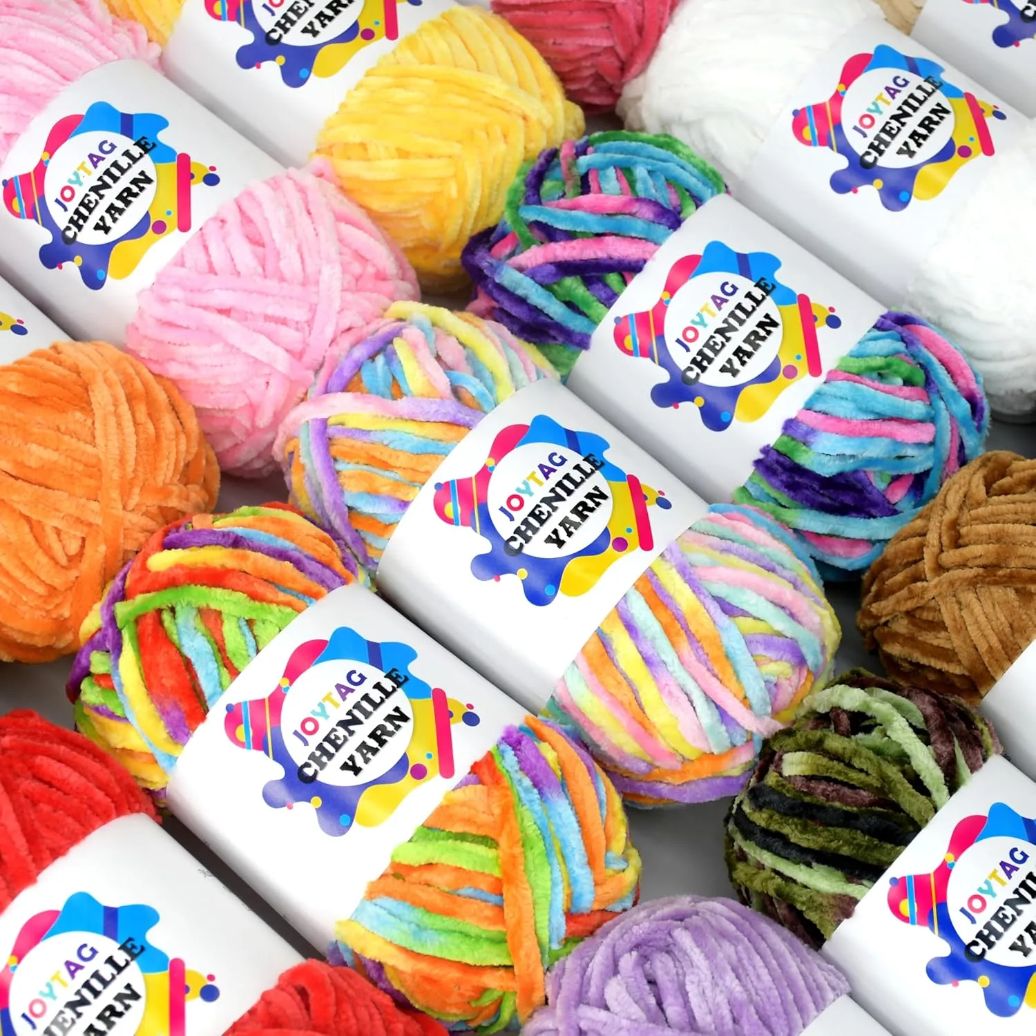 Camouflage Velvet Chenille Yarn for Crocheting Velvet Yarn Fluffy Yarn Plush Yarn Thick Bulky Chunky Chenille Velvet Yarn Soft Baby Blanket Yarn for Crocheting Hand Knitting 3 * 100g-Camouflage