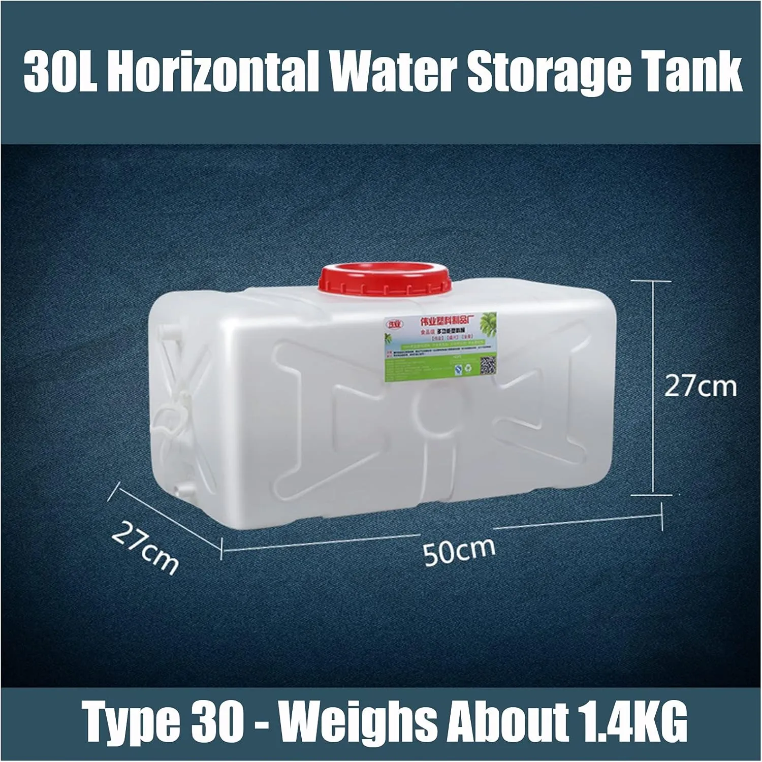 Camping 30L/80L/150L Outdoor Water Tank，Camping & Hiking Water Storage Water Container Multifunctional Water Tank Cold Water Camping Water Storage Carrier Jug Water Barrel Pure(Size:30L)