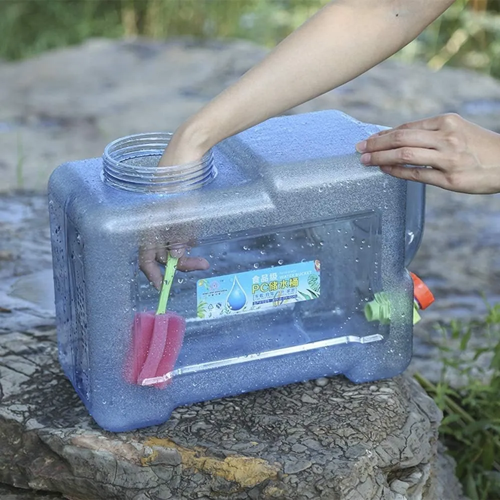 Camping Water Storage Water Bucket Container Outdoorwith Faucet and Lid Car Self-Driving Tour Travel Mineral Water Barrel Carrier Bottles Drum BPA Free