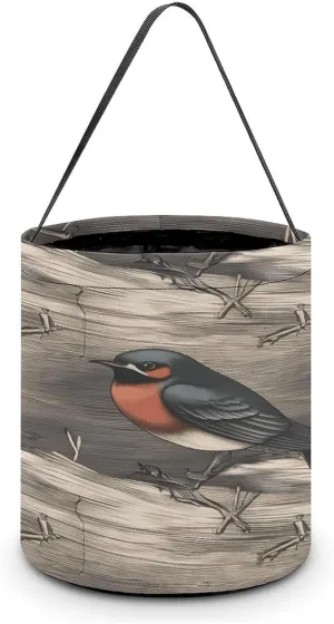 Candy Basket, Barn Swallow in Graphite Printed Candy Basket,trick Or Treat Handbag,portable Candy Basket