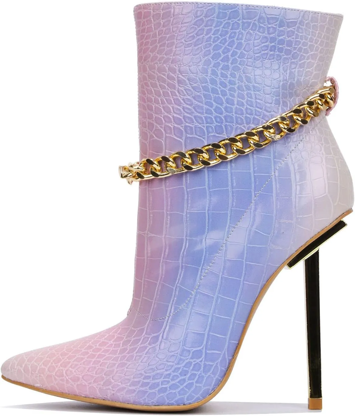 Cape Robbin Joelle Sexy Stiletto Slide On Booties for Women, Pointed Toe Women's Ankle Boots with Links