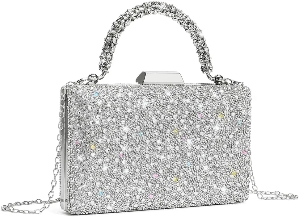 CARIEDO Women's Evening Bag Elegant Clutch Sophisticated Diamond Handbag Prom Wedding Party