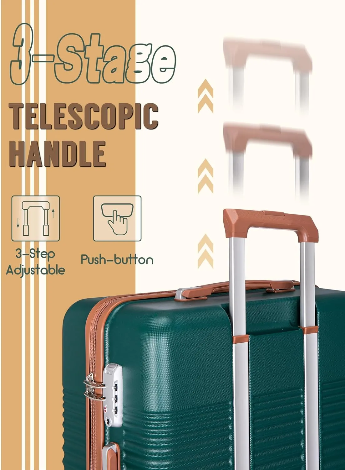 Carry On Luggage 22x14x9 Airline Approved, 20-inch Hard Shell Suitcases with Wheels, ABS Lightweight Carry on Suitcase with TSA Lock