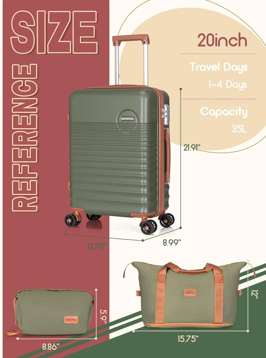 Carry On Luggage 22x14x9 Airline Approved, 20-inch Hard Shell Suitcases with Wheels, ABS Lightweight Carry on Suitcase with TSA Lock