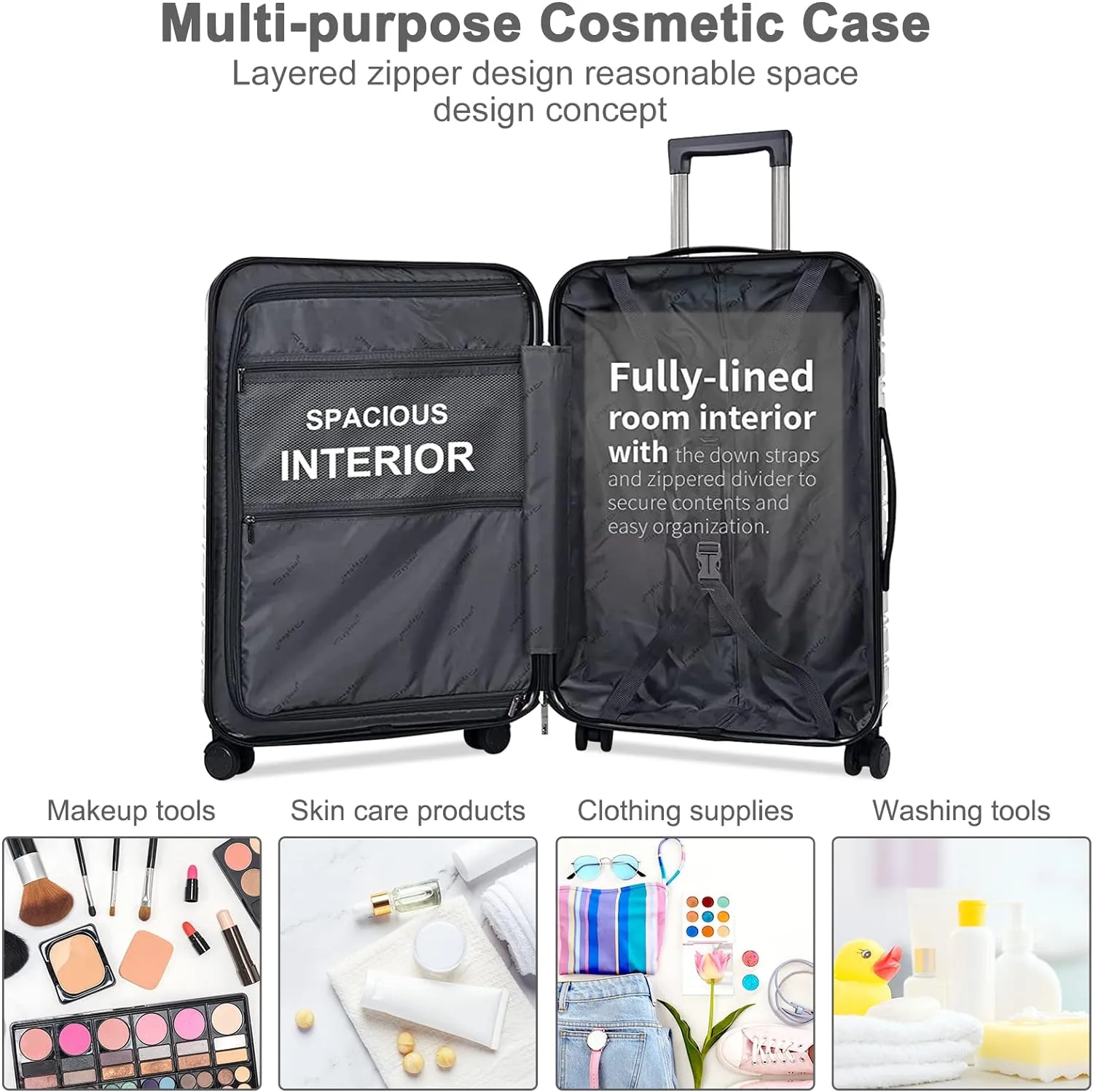 Carry On Luggage 22x14x9 Airline Approved, Hard Case Luggage Sets 2 Piece, PC ABS Small Luggage Suitcase with TSA Lock & Spinner Wheels (14/20) - Beige Brown