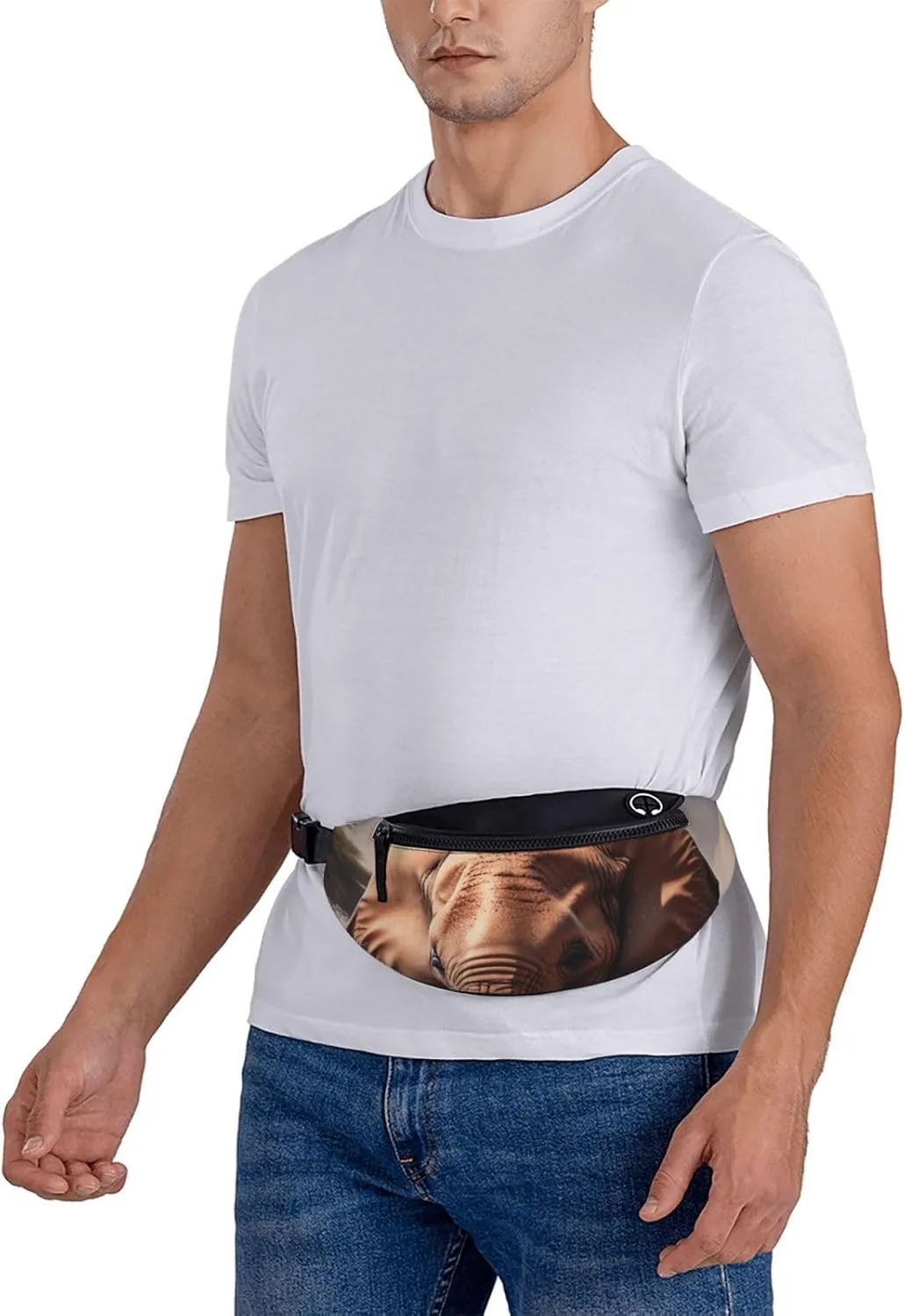 Casual Elephants Red Printed Fanny Pack,Crossbody Fanny packs for women Men Waist Bag for Running Travel