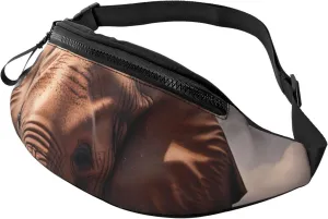 Casual Elephants Red Printed Fanny Pack,Crossbody Fanny packs for women Men Waist Bag for Running Travel