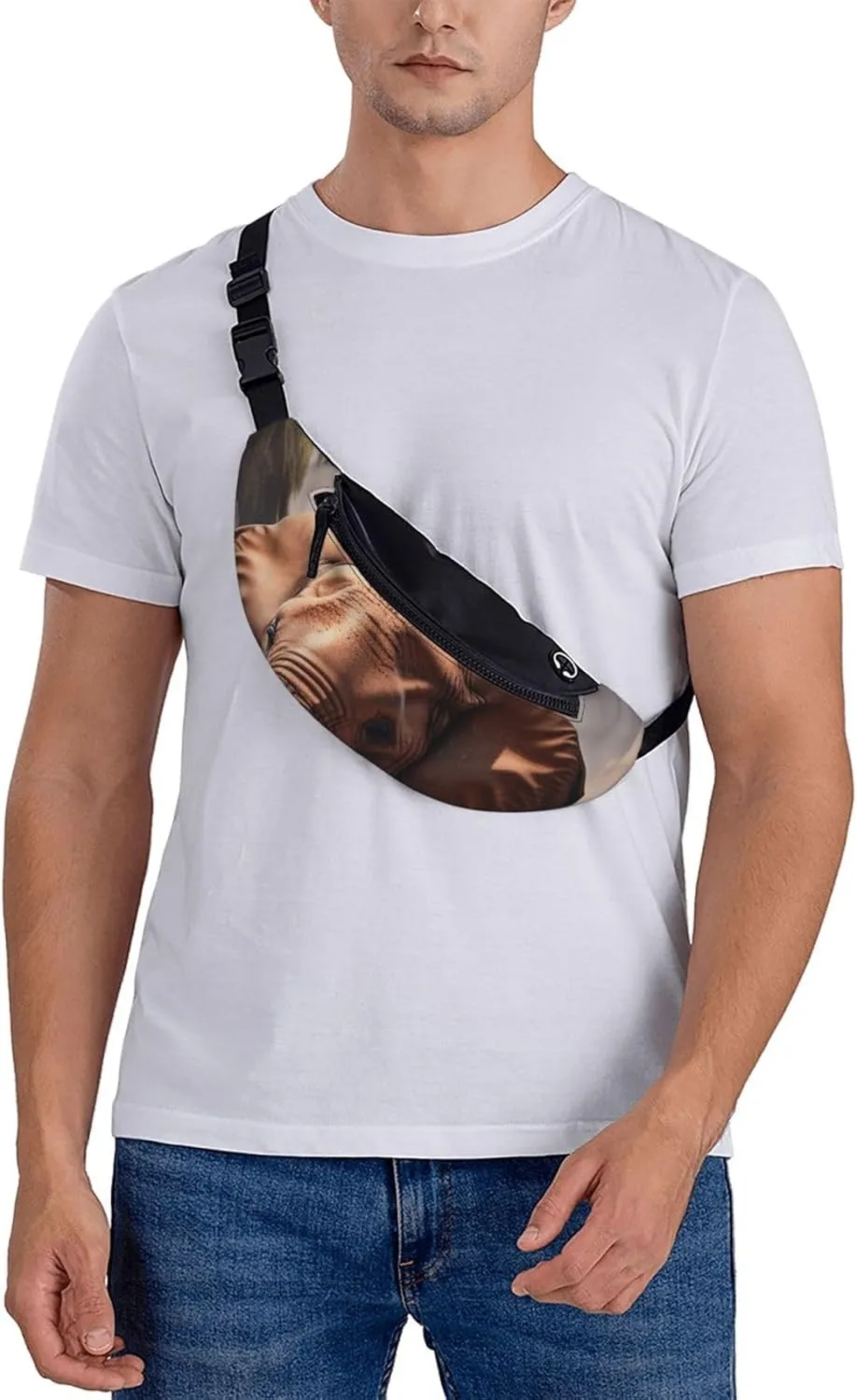 Casual Elephants Red Printed Fanny Pack,Crossbody Fanny packs for women Men Waist Bag for Running Travel