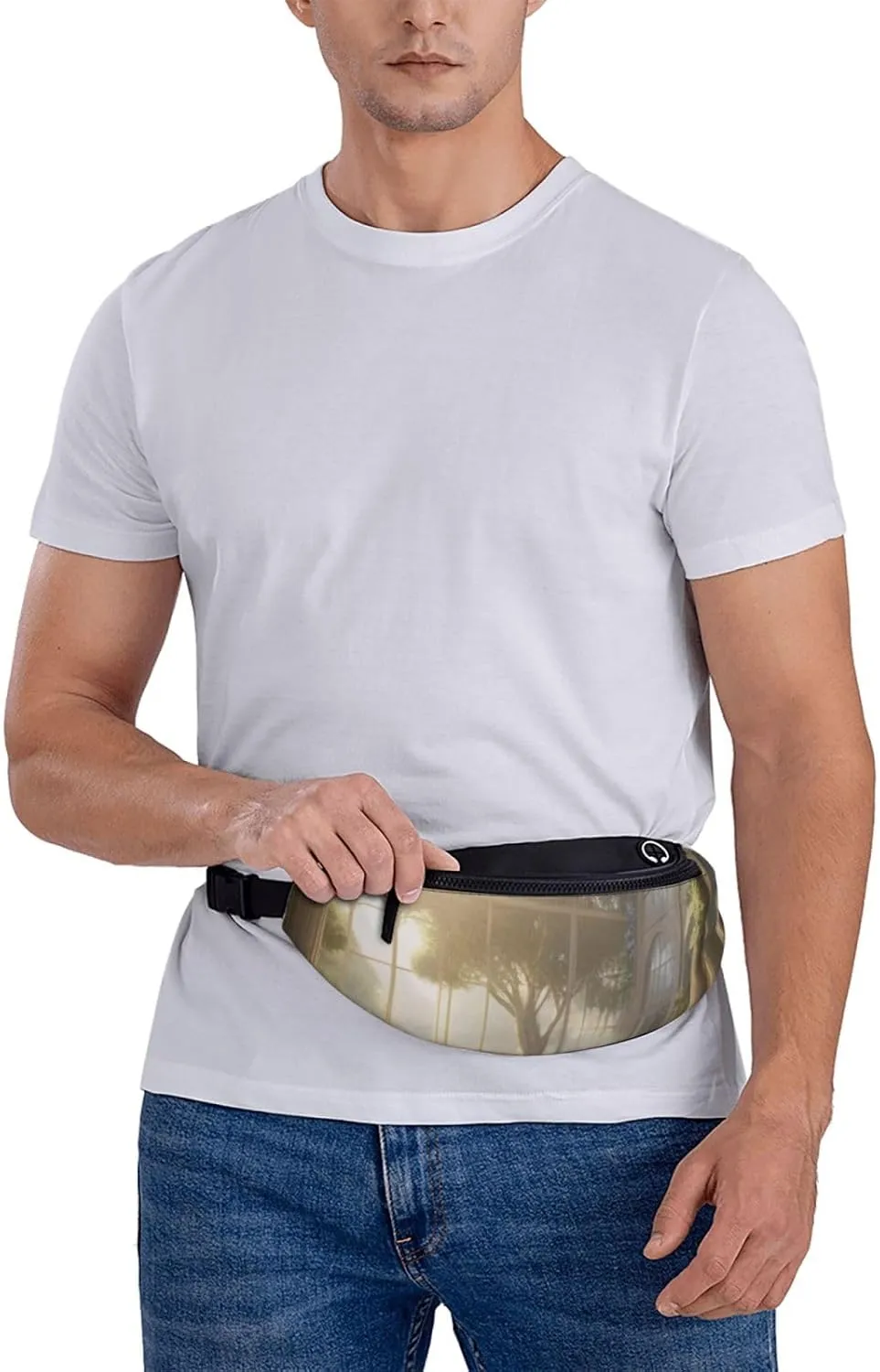 Casual Ethereal Eden Printed Fanny Pack,Crossbody Fanny packs for women Men Waist Bag for Running Travel