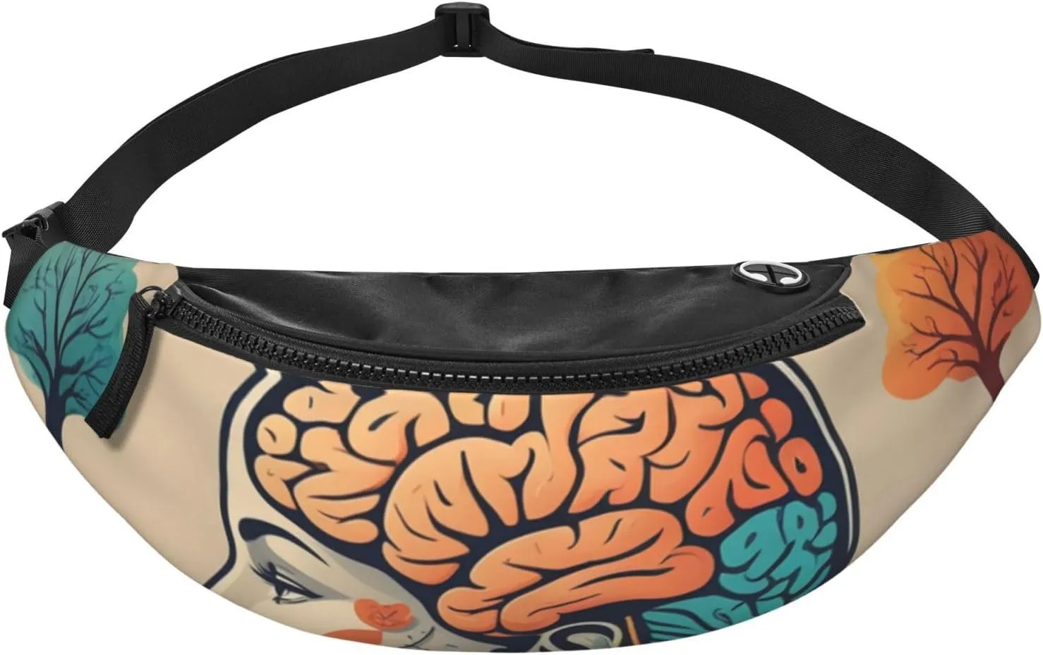Casual Left and Right Brain Advantage Printed Fanny Pack,Crossbody Fanny packs for women Men Waist Bag for Running Travel