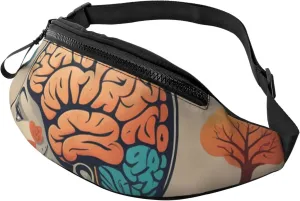 Casual Left and Right Brain Advantage Printed Fanny Pack,Crossbody Fanny packs for women Men Waist Bag for Running Travel