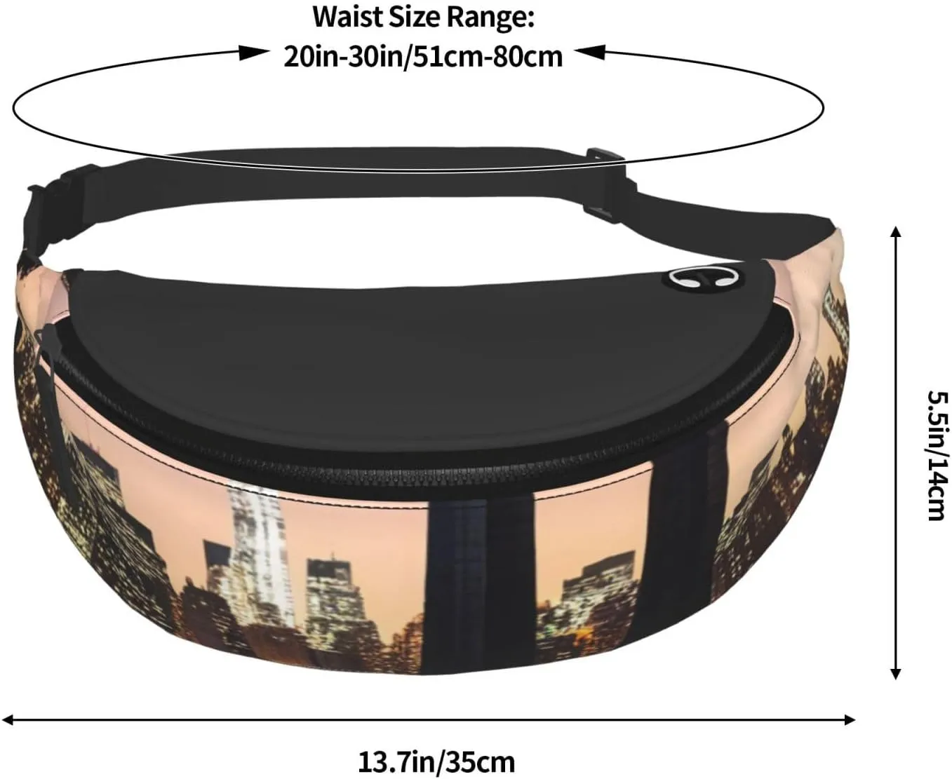 Casual new york Printed Fanny Pack,Crossbody Fanny packs for women Men Waist Bag for Running Travel