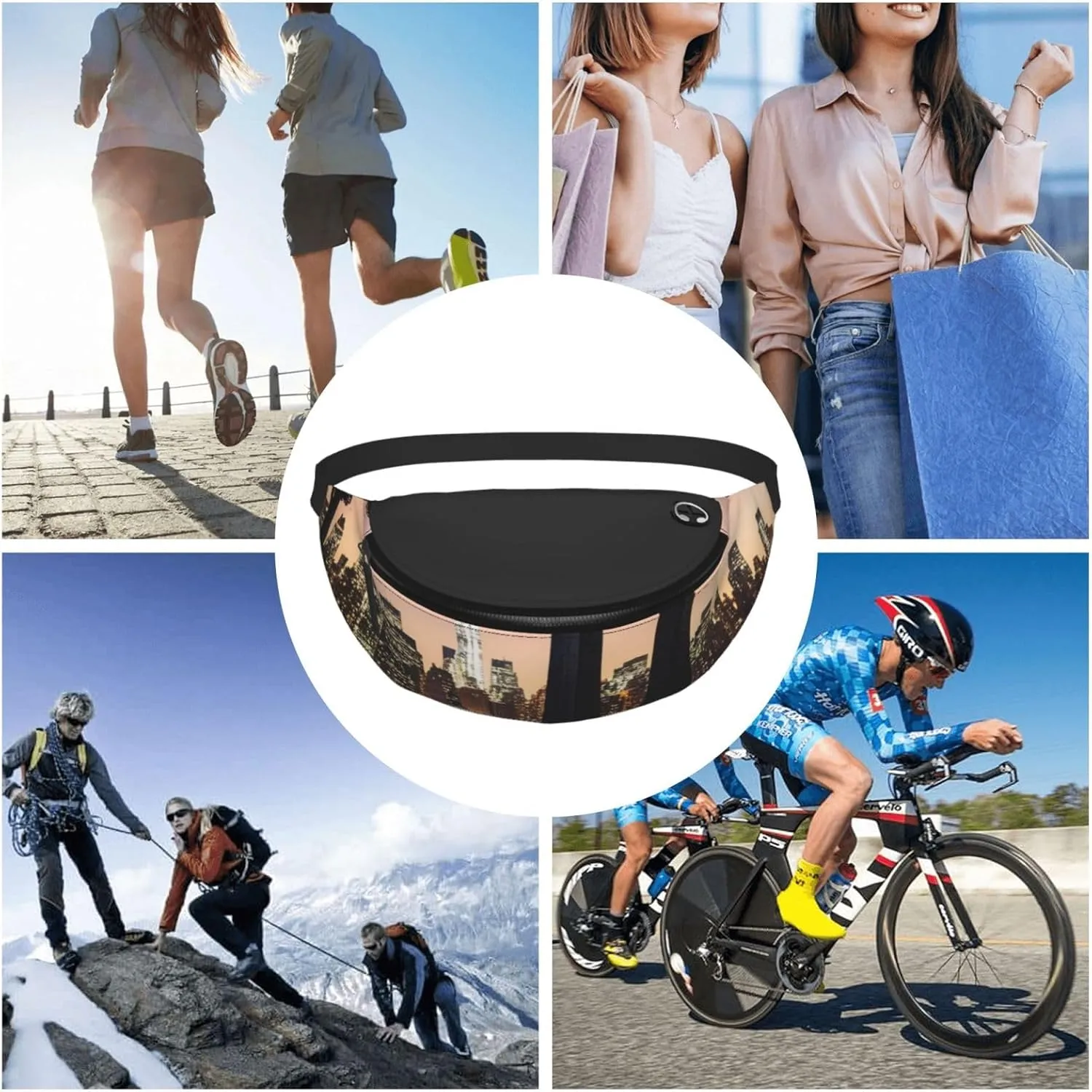 Casual new york Printed Fanny Pack,Crossbody Fanny packs for women Men Waist Bag for Running Travel