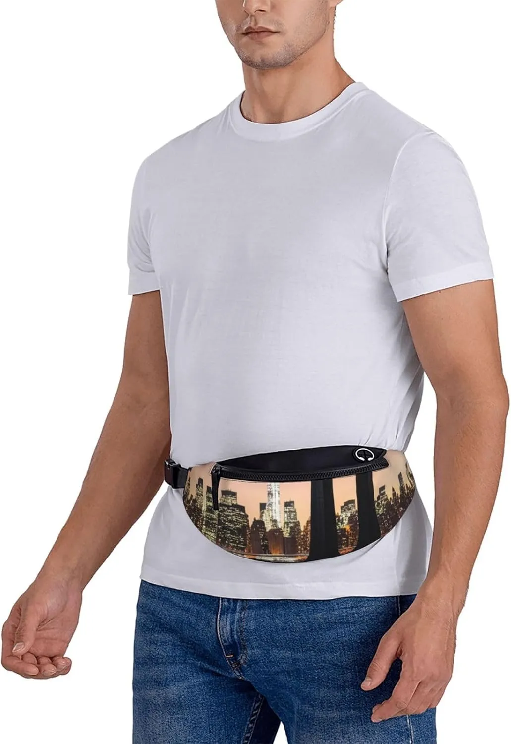 Casual new york Printed Fanny Pack,Crossbody Fanny packs for women Men Waist Bag for Running Travel